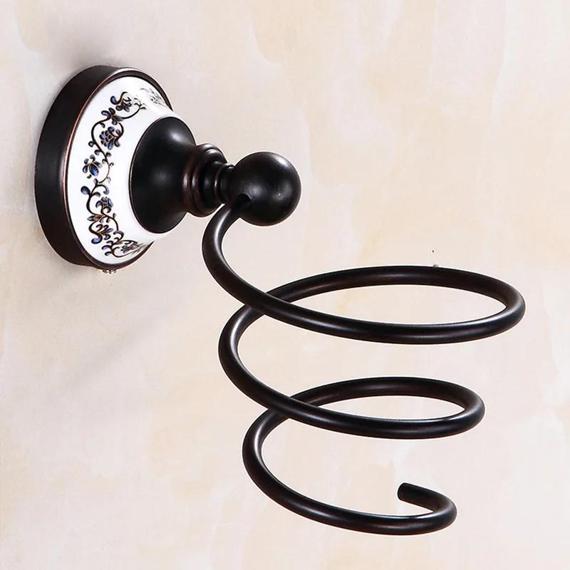 Black poceilain decoration finish copper Brass Bathroom accessories Bath Hardware Set Towel Rack Towel Bar Paper Holder
