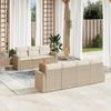 VidaXL Garden Lounge Set with Cushions 8 Pcs Beige Wicker 3224028
