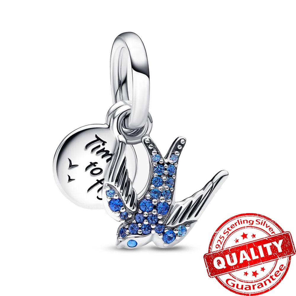 Copper Starfish Beads & Butterfly & Dragonfly Dangle Charm Fit Snake Bracelet Boutique Necklace Blue Pendant Gift