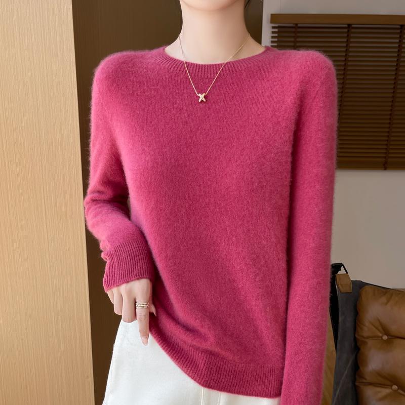 Women's Cashmere Sweater Qinghe Cashmere 30% Cashmere 70% Wool Autumn and Winter Pullover Warm and Fashionable