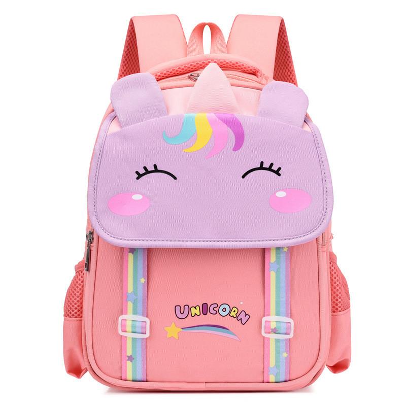 

Cute Dinosaur Childrens Backpack With Airflow Design And Colorful Pattern For Toddlers Pink