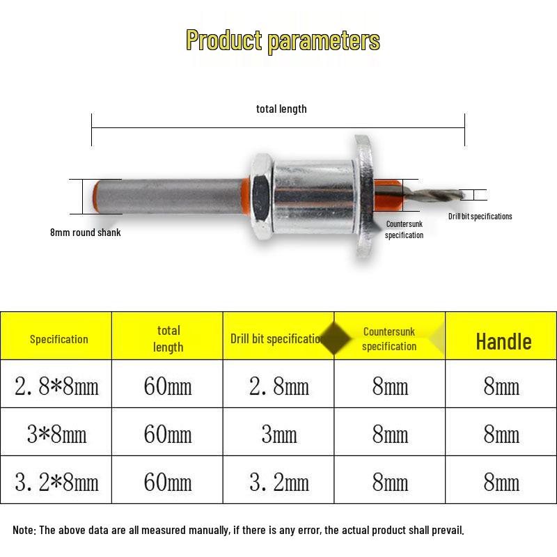 Alloy Head Countersink Drill Bit for Woodworking and Screw Installation