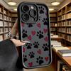 Paw Prints and Red Hearts Luxury Anti-Slip TPU Phone Case For Xiaomi Redmi Note 15 14 13 12 11 10 9 Pro Full Protective Cover