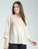 MONTE CARLO Womens Printed Band Neck 3/4 Sleeve Regular Fit Top
