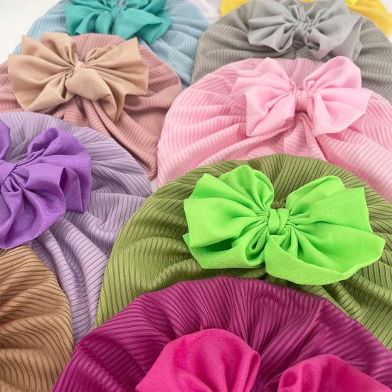 Baby Turban Threaded Bowknot Comfortable To Wear Soft-touching Summer Infant Lovely Kids Beanie Headwear Hat Birthday Gift