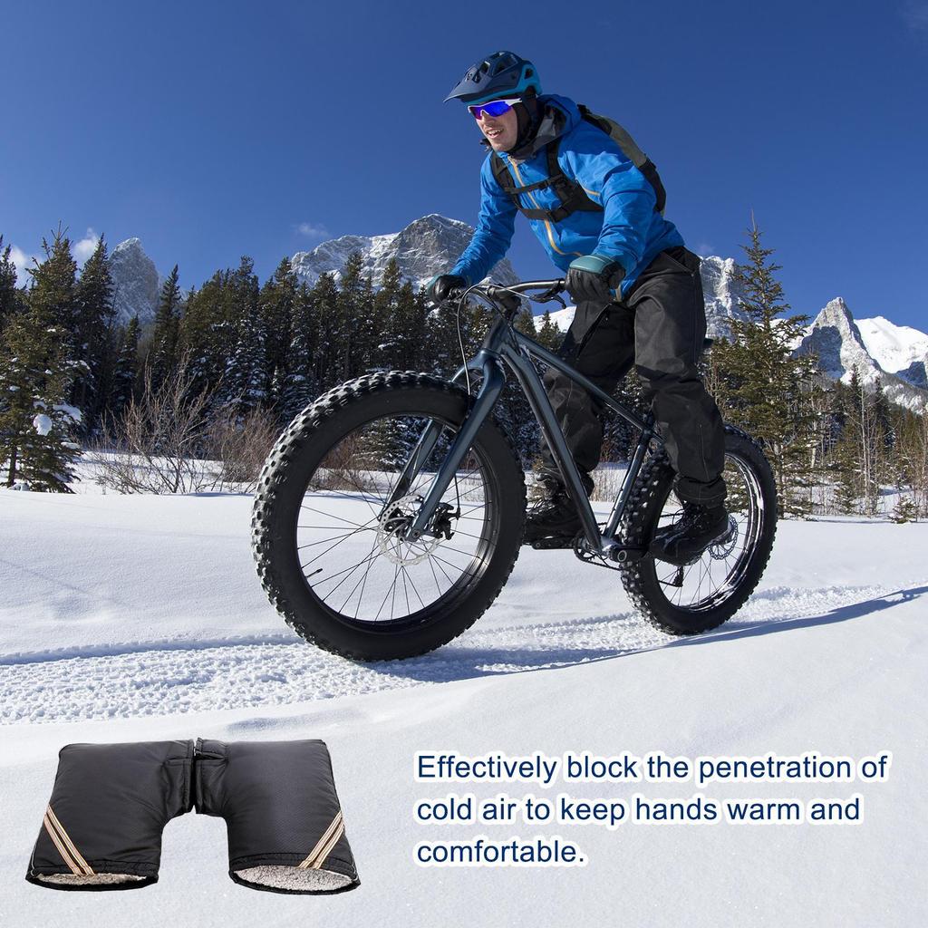 Winddichte Wasserdichte Lenkerstulpen Handschuhe, Reflektierende Winter Warme Handstulpen für Motorrad Radfahren Männer Frauen