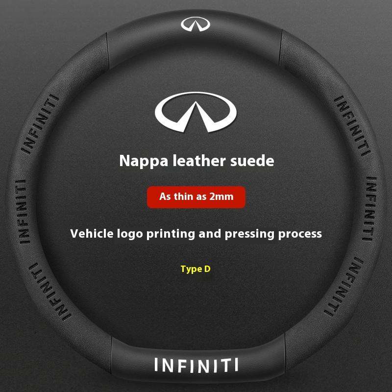 Infiniti Q50 Q60S Q70 QX30 QX50 QX55 QX56 QX60 QX70 QX8 JX35 EX25 FX35 G37 M35 ESQ Car Carbon Fiber Leather Steering Wheel Cover BB3