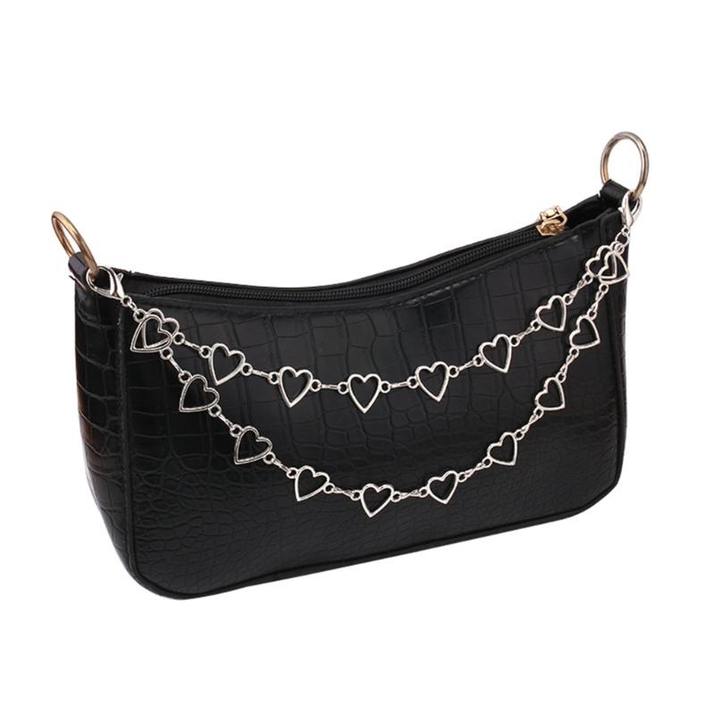 5Pcs Fashionable Purse Chain Set Unique Bag Chain Metal Bag Straps Alloy Texture Handbag Chain Suitable for Bag Handbag