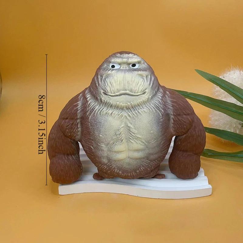 Эластичная Резиновая Обезьяна Горилла, Наполненная Песком и Клеем, Мягкая Обезьянка, Игрушка для Снятия Стресса, Животное, Высокоэластичная Растягивающаяся Фигурка-Игрушка