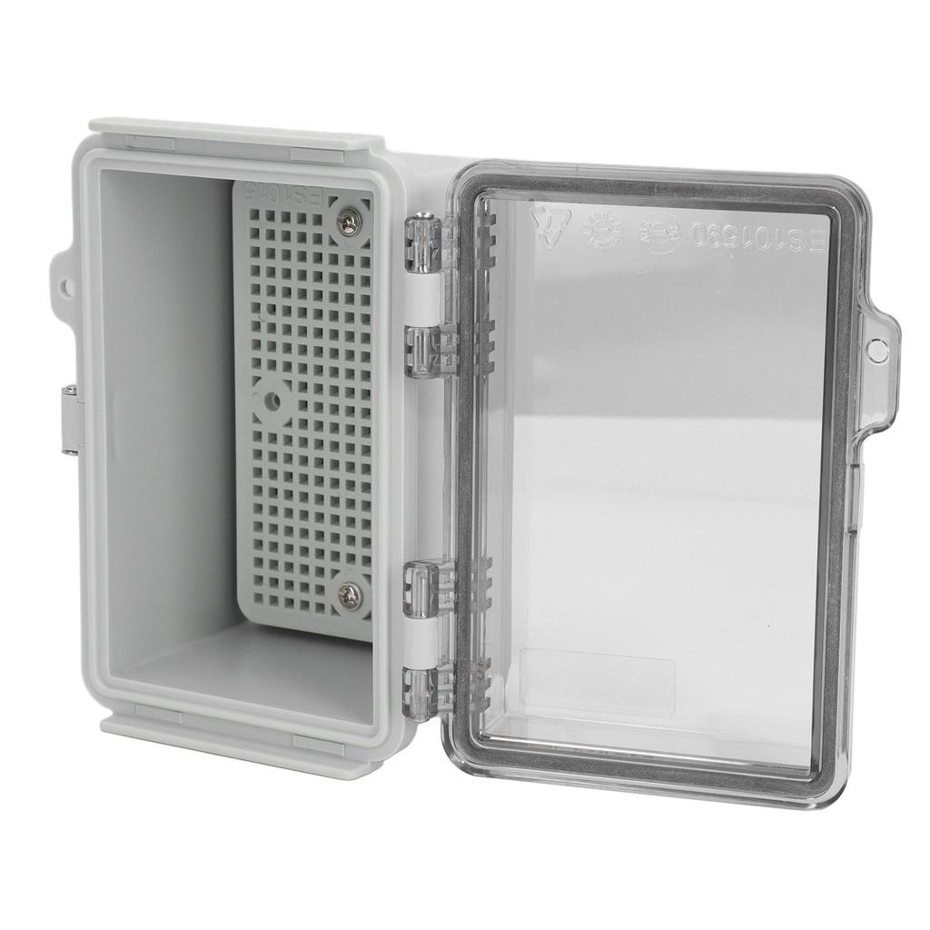 Distribution Box with Hinged Cover Mounting Plate Brackets IP67 Waterproof ABS Plastic Electrical En