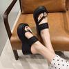 One-word Clip Set Toe Lazy Cool Slippers New Fashion Foot Versatile Outer Wear Thick Soles 2025 Summer French Women