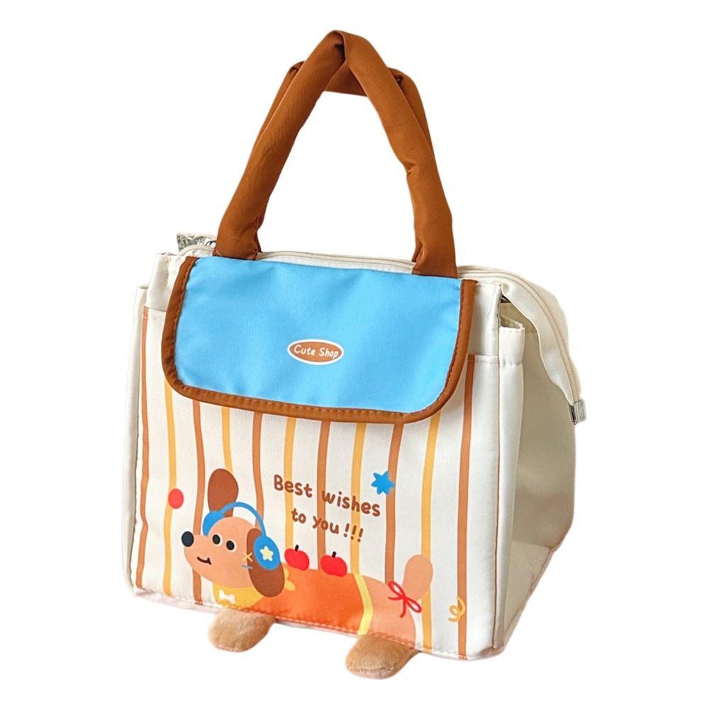 Cute House Lunch Box Bag Portable Food Thermal Handbag Practical Cartoon Lunch Bag  Home/Office