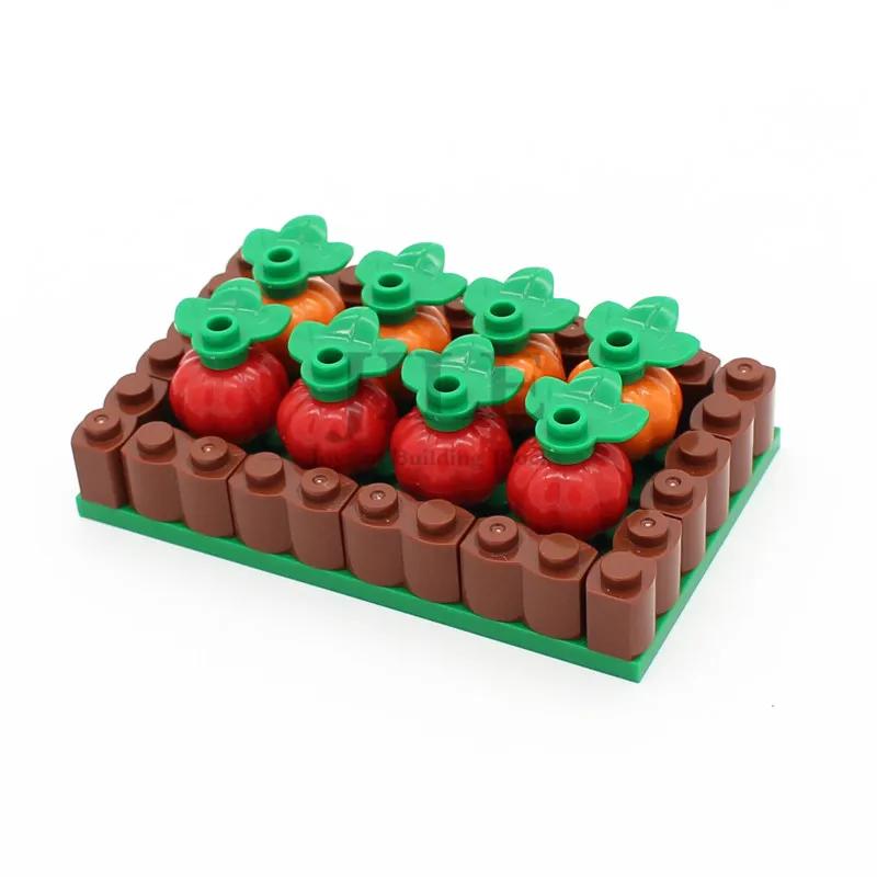 

Забавная ферма Конструктор Урожай Растение Тыква Редис Ананас Гриб Кукуруза Вид улицы города Кирпичики Совместимы с Assembles