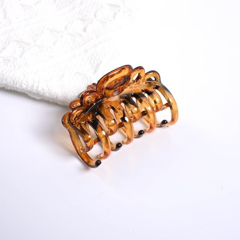 Transparent Nail Clip for Hair, Double Row of Teeth, Medium Size, With Spring Closure