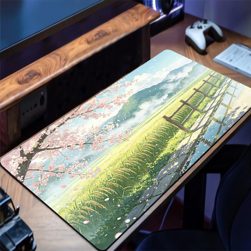 Large Gaming Mouse Pad Japanese Style Cherry Blossom Anime PC Computer Gamer Desk Mat For CS GO LOL XXL Laptop Kawaii Mousepad