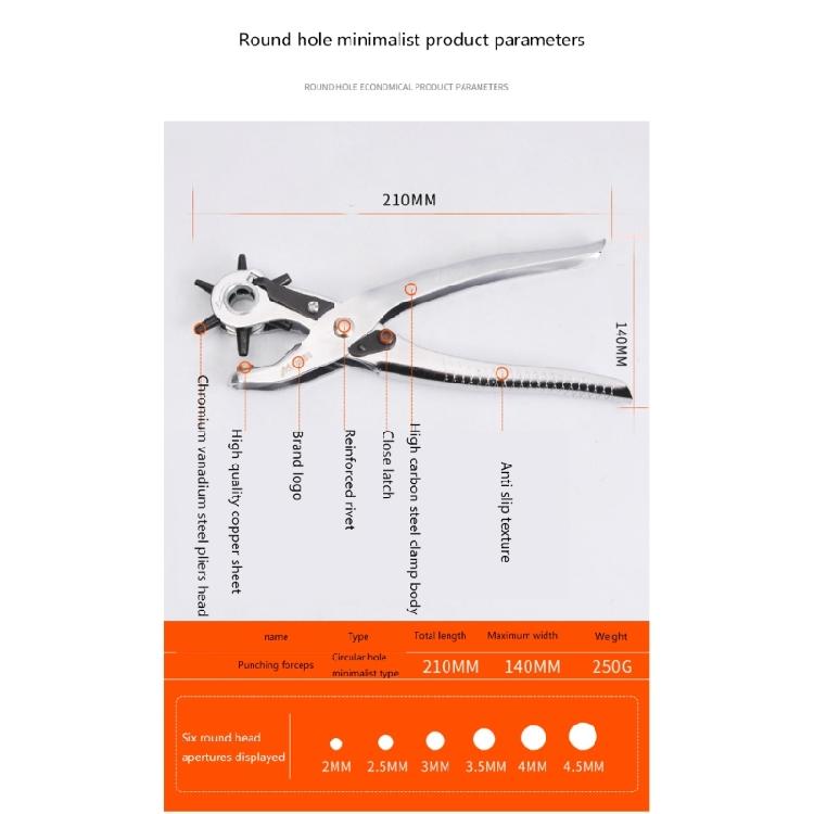 Revolving Punch Plier Leather Hole Punch Set for Belts Watch Bands Straps