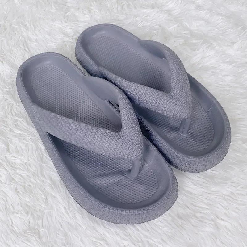 Fashion Fashion Eva Platform Flip Flops for Women 2025 Summer Non Slip Beach Slides Sandals Woman Light Soft Sole Bathroom Home Slippers