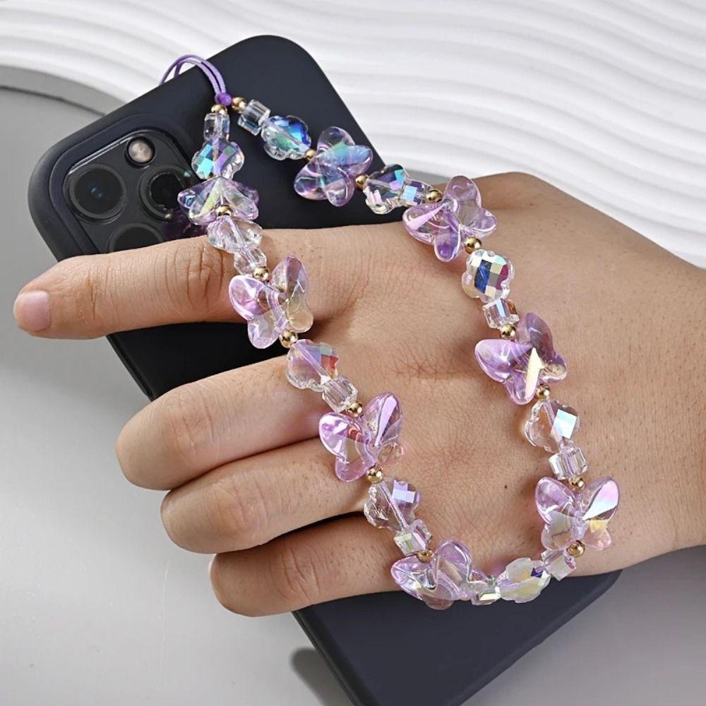 Transparent Acrylic Mobile Phone Chain Sweet Girl Phone Lanyard Y2K Phone Pendant Bag Keychain