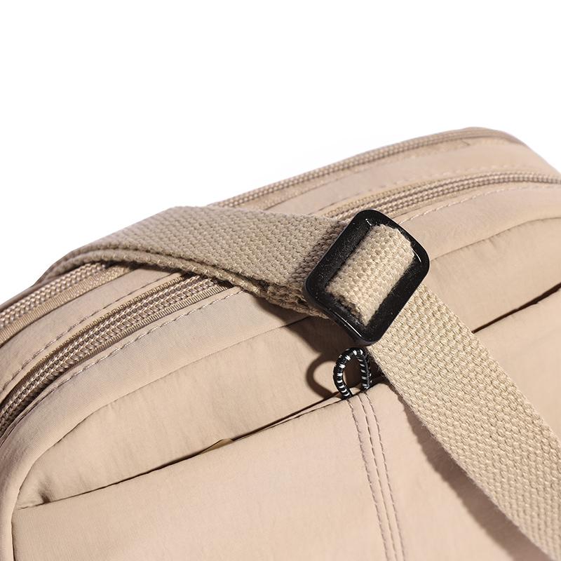 Compact Nylon Crossbody Bag with Zipper Closure Casual Small Shoulder Purse for Daily Travel