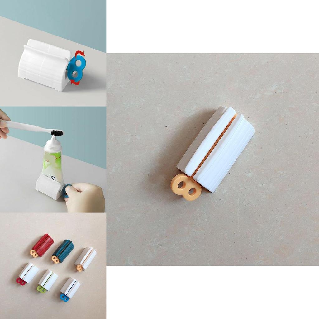 Manual Toothpaste Dispenser With Clamp For Bathroom Storage And Face Washer Use