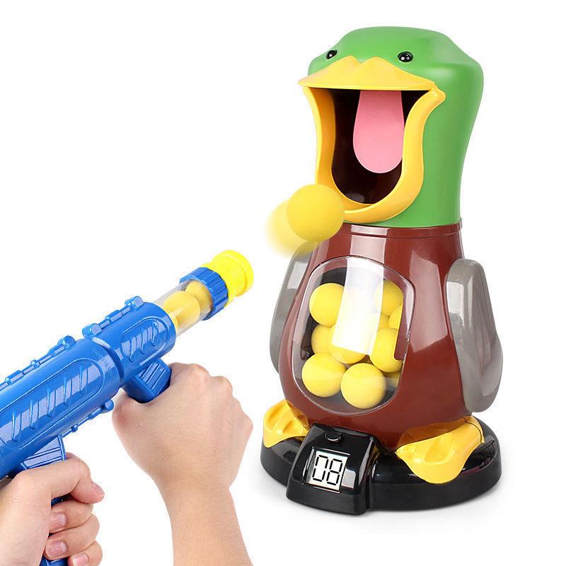 Hungry Shooting Duck Toys Air-Powered Soft Bullet Gun Electronic Scoring Hit Sound Effects Funny Battle Games Kids Toys Gifts