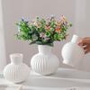 White Imitation Ceramic Vase Modern Simple Plastic Vase INS Flower Arrangement Ornaments Artistic Aesthetic Home Decoration