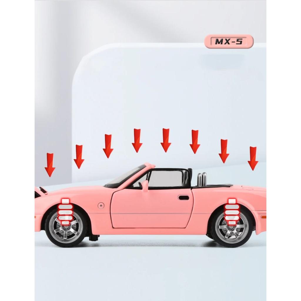 1/32 Mazda MX5 MX-5 Slitina Tlakově litý Model Hračka Auto Zvuk a Světlo Stahovací Dětská Hračka Sběratelský Předmět Dárek k Narozeninám