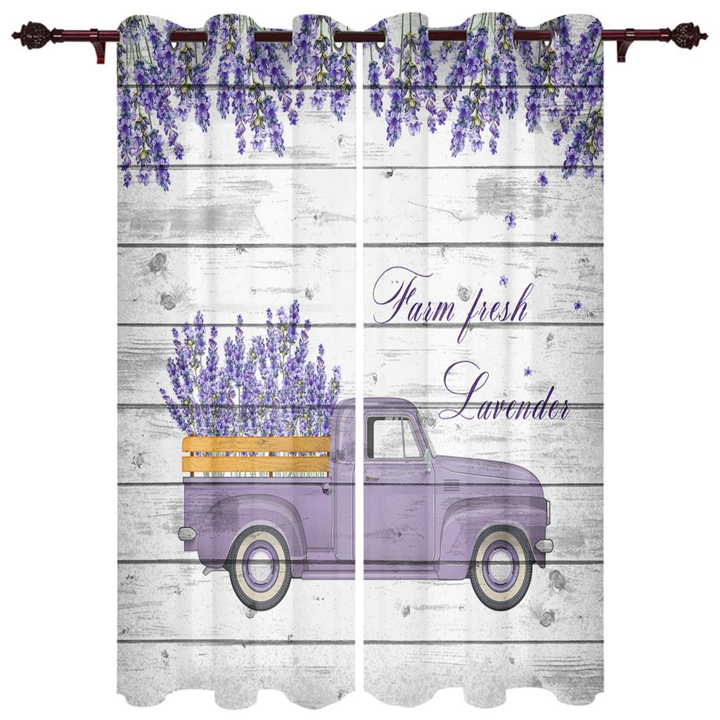 Pastoralen Stil Lavendel Fahrrad Fenster Vorhang Home Decor Vorhänge für Wohnzimmer Schlafzimmer Küche Tür Vorhang