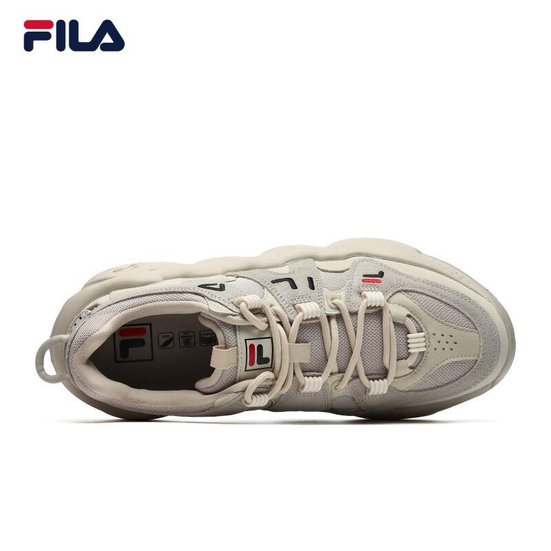 FILA Men's Oatmeal/Yellow Cement Retro Basketball Casual Shoes