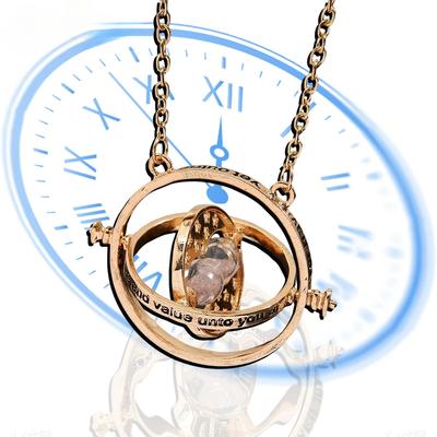 New Time Converter Necklace Wand Time Turner Hourglass Snitch Pendant Triangle Necklace Friend's Birthday Gift