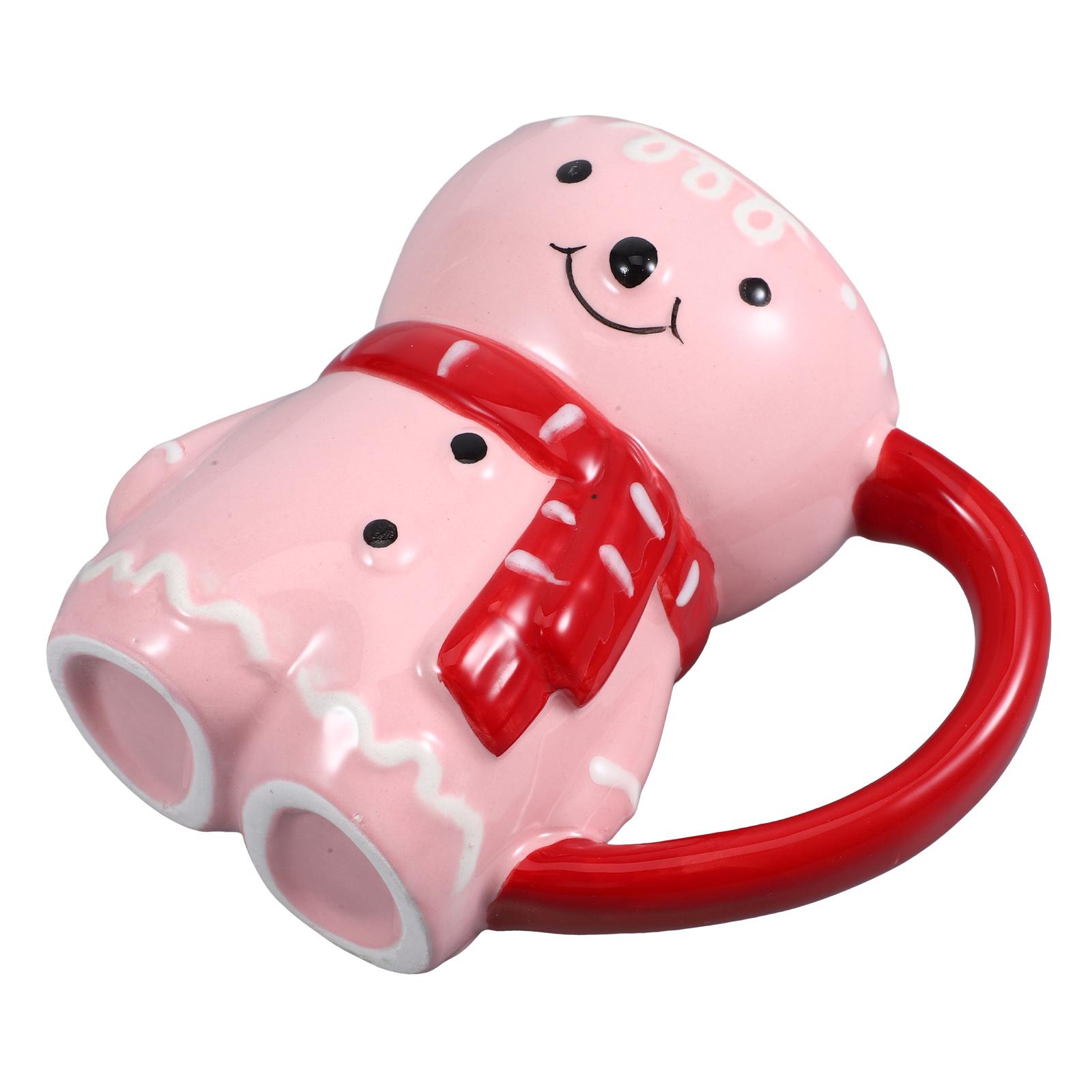 Gingerbread Man Ceramic Coffee Mug Large Capacity Xmas Tea Cup Decorative Coffee Cup Home Office Drinking Mug Latte Mugs other