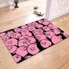 1pc Cute Pink Pig Flannel Washable Floor Mat Soft Non-Slip Entrance Mat Bathroom Mat Kitchen Laundry Room Bedroom Living
