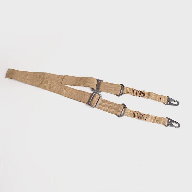 Černý taktický nylonový popruh na zbraň s dvojitým bodem - Venkovní bojový a výcvikový crossbody popruh