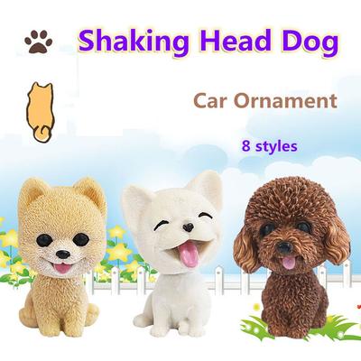 1 Stück 8 Stile Auto Innenraum Harz Nickender Welpe Schüttelnder Kopf Hund Auto Schaukelspielzeug Armaturenbrett Ornament
