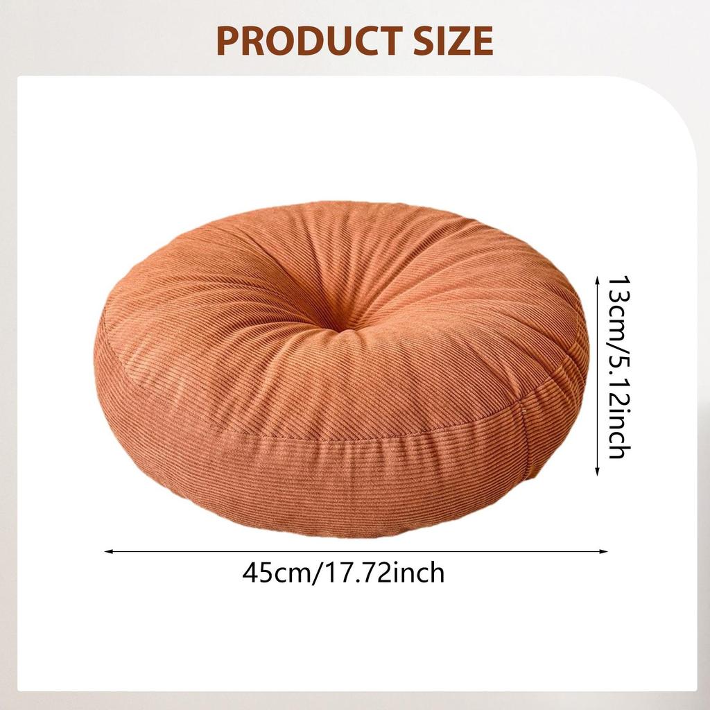 Premium Corduroy Round Floor Pillow Comfortable Plush Cushion Pad for Living Room Sofa Meditation Chair