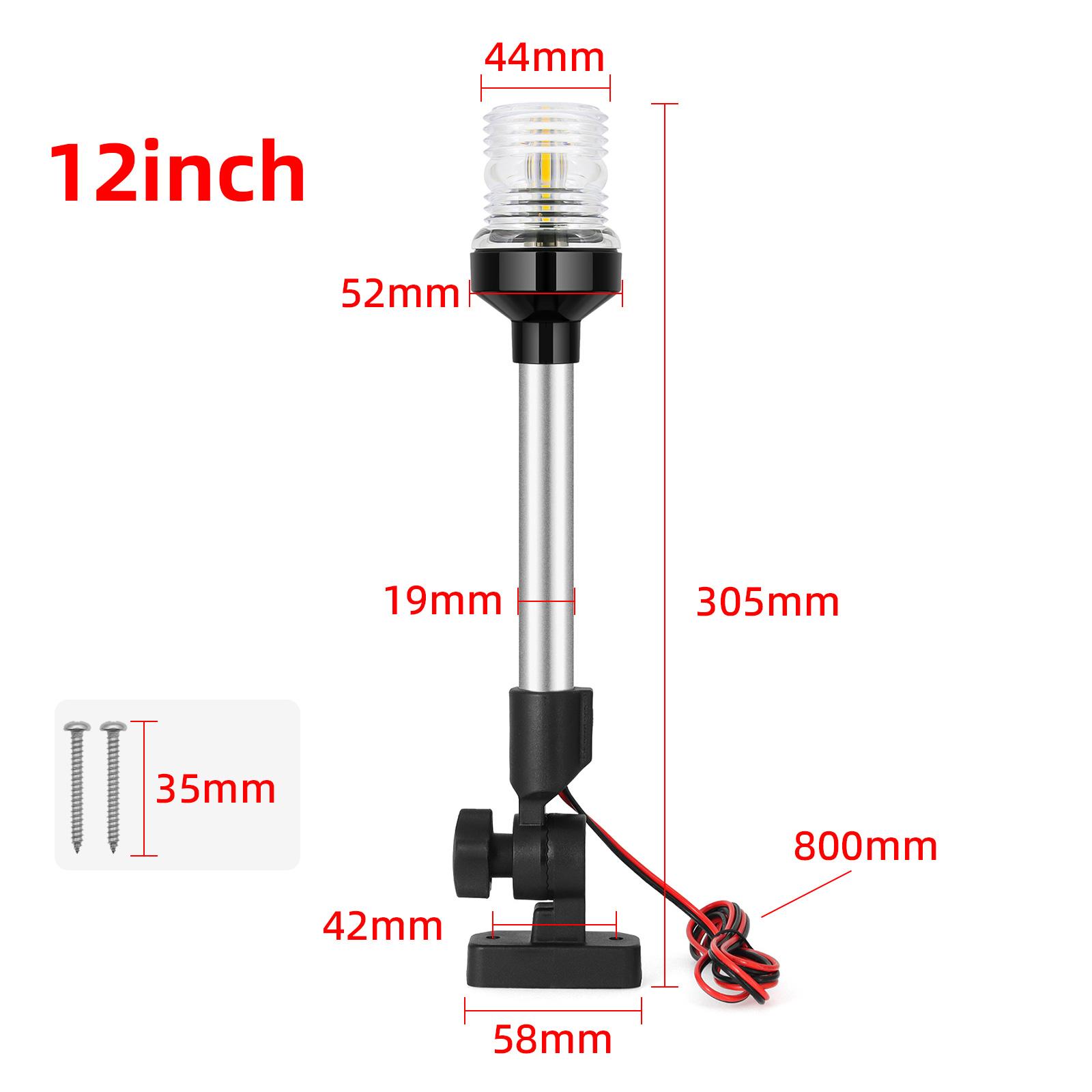 

12-24 В 12 дюймов светодиодный навигационный фонарь сигнальный предупреждающий IP65 водонепроницаемый морской носовой всесторонний световой фонарь для понтонной лодки скиф