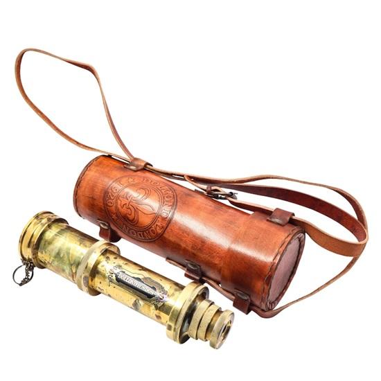 

Латунный телескоп Dollond London с отделкой кожаным чехлом, 5-кратное увеличение