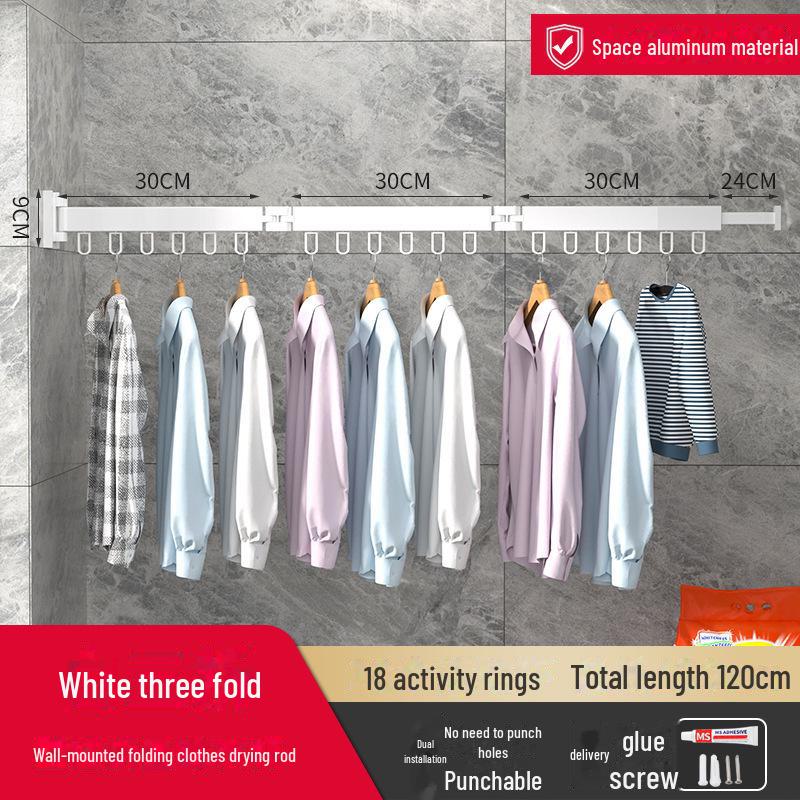 Suport de uscare pentru rufe telescopic, montat pe perete, pentru pervazuri și pervazuri, pentru interior/exterior