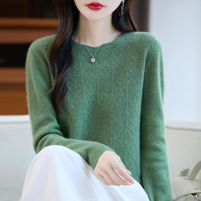 Dámský kašmírový svetr Kašmír Qinghe 30% kašmír 70% vlna podzimní a zimní pulovr hřejivý a módní