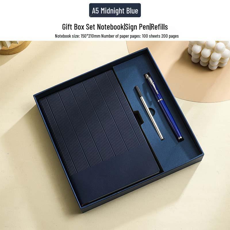 Minimalist Business Notebook Gift Set - Customizable Logo for Company Meetings and Events