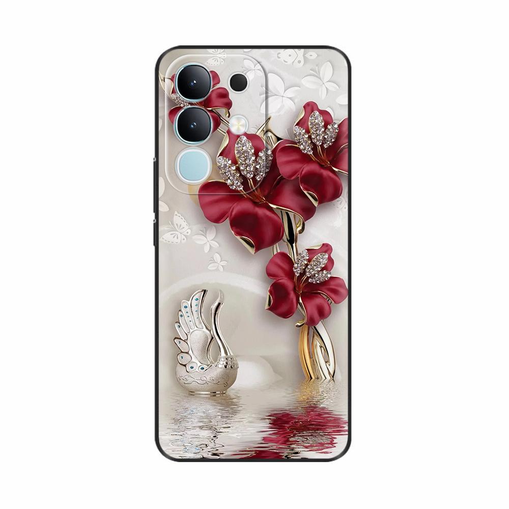 Pour Vivo Y29 4G Coque Mignon Panda Silicone Liquide Doux Étuis de Téléphone Pour Vivo Y29 4G Coques Y 29 Fundas Protection Dessin Animé Couverture Arrière