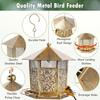 Large Capacity Garden Bird Feeder Iron Heavy Duty Bird Feeding Equipment Squirrel Proof Hanging Bird Food Bowl Courtyard