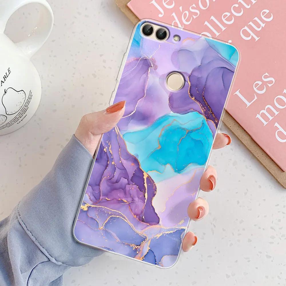 Für Huawei P Smart Hülle Cover FIG-LX1 PSmart 2018 Schickes Mädchen Marmor Silikon Klare Handyhülle Für Huawei PSmart 2018 Bumper Coque