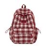 Sac à dos à carreaux rétro pour femme Sac d'école pour étudiant