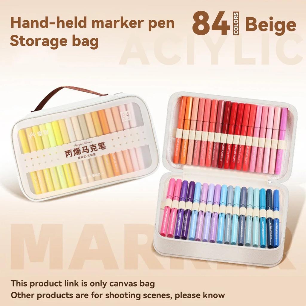 36-84 Löcher Marker Leinwand Aufbewahrungsbox Wasserdichter Organizer Acryl Pinselrolle für Studenten Künstler Kunstbedarf Aufbewahrungstasche