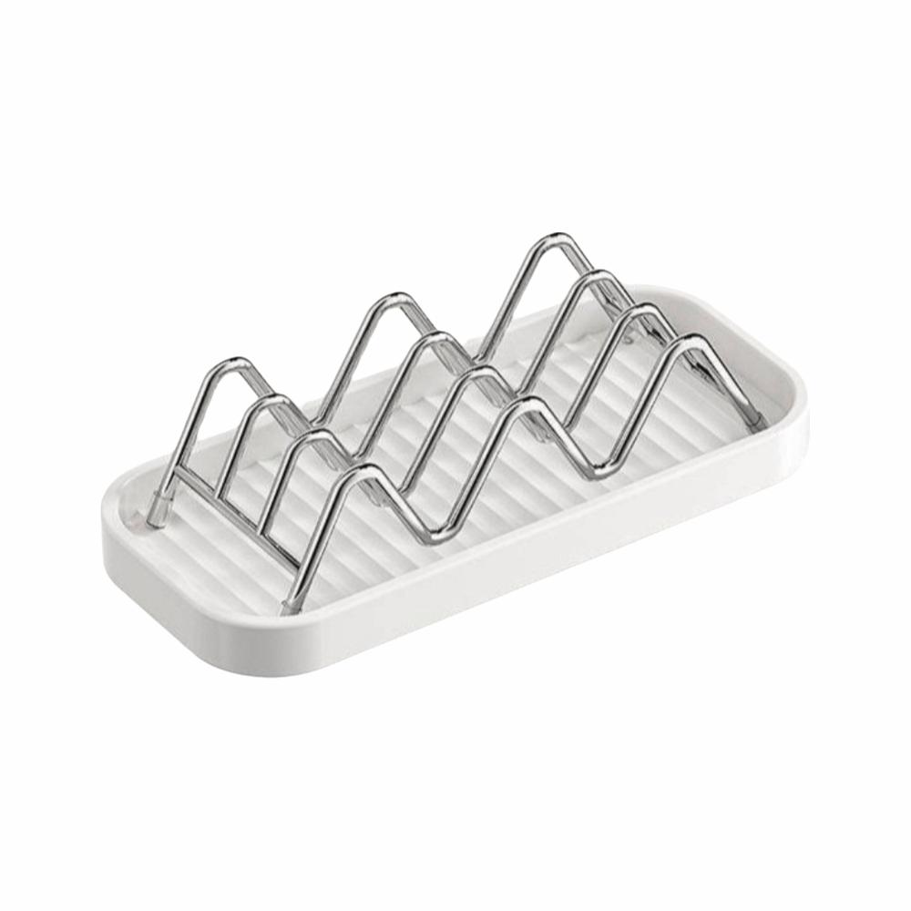 

New Self Draining Stainless Steel Soap Rack Multifunctional Multi-scene Bathroom Storage Rack with Tray Soap Dish Bathroom Use светло-серый