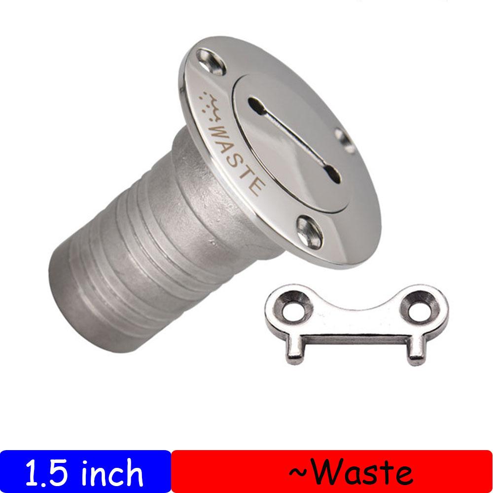 Stainless Steel Fuel Gas Water Waste Tank Deck Fill Filler Spare Cap Key Replace Plate Tool for Boat Marine Yacht 1.5/2"