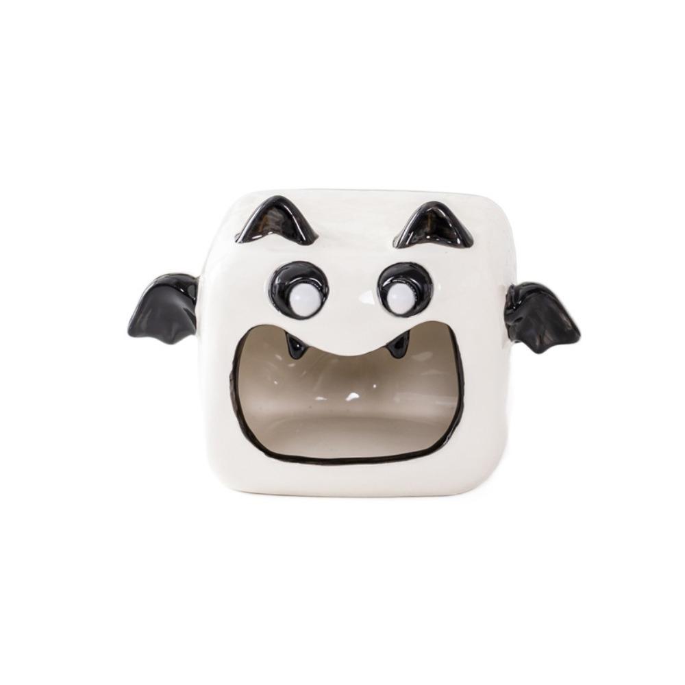 Cartoon Halloween Pumpkin Candlestick Ceramic Bat Candle Holder Cute Ghost Candlestick Bar