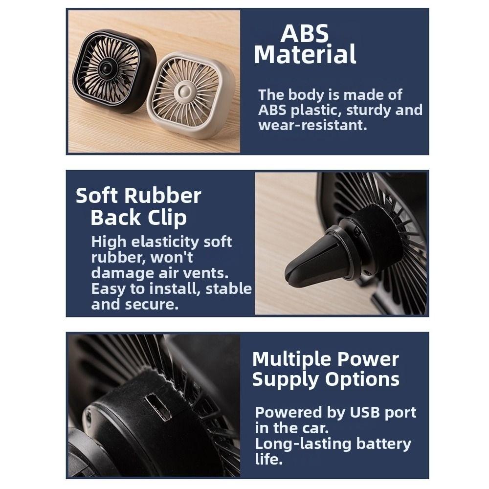 Colorful Lighting USB Small Cooling Fan Adjustable Car Mounted Air Cooler Rear Seat