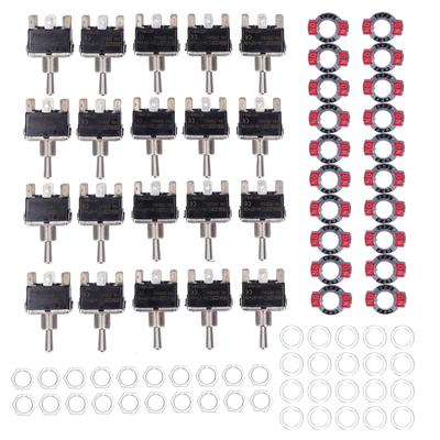 20Pcs BERM Toggle Switch 3 Level 6 Pins On Off On Mini LED Light Rocker 15A 250VAC